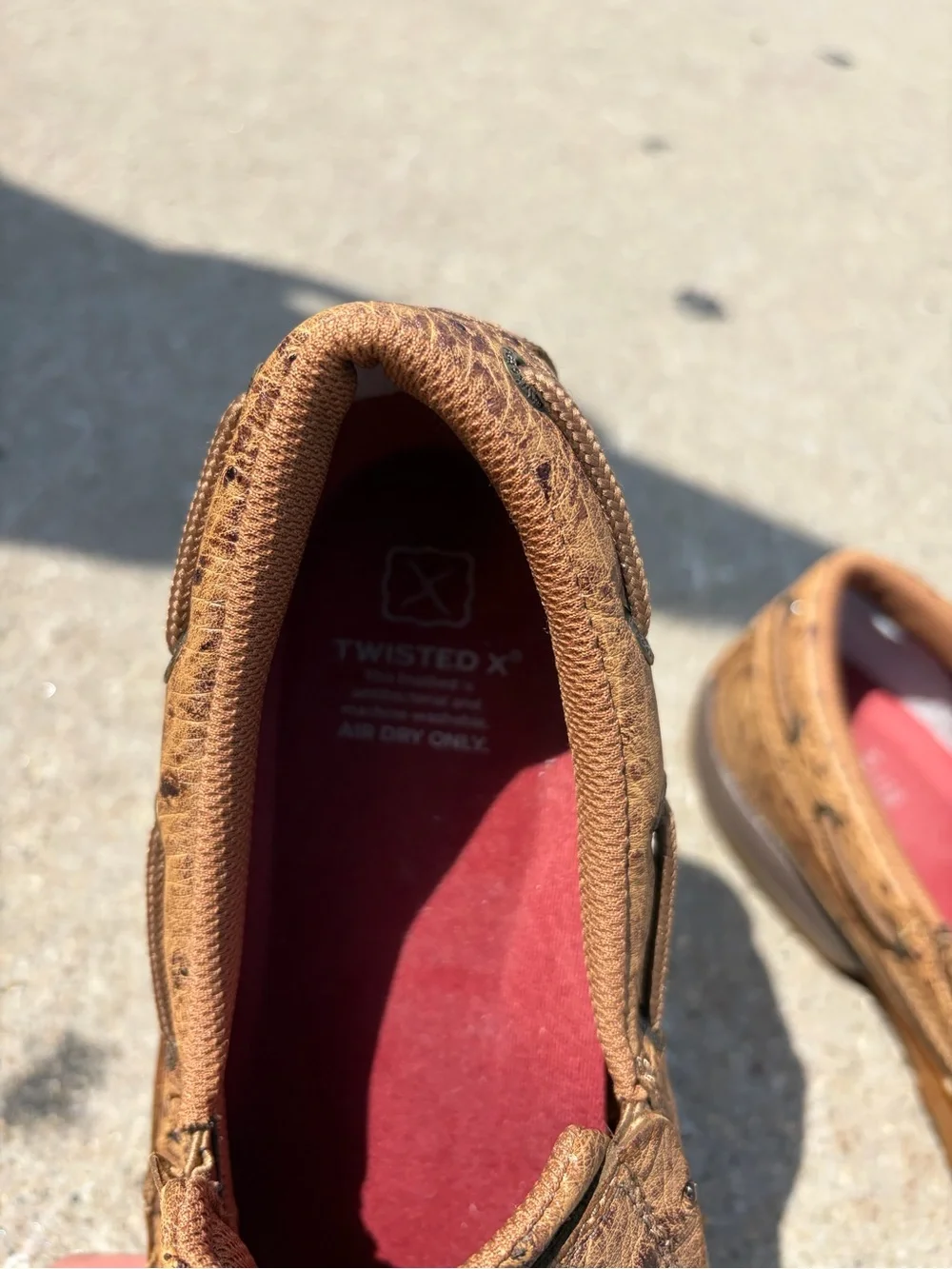 Twisted X Men's Tan Ostrich-Textured Slip-On Loafers
